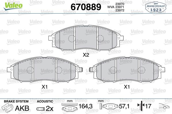 VALEO 670889 | Fren Balata Ön 88-98 Pick-Up (D22) 2.4İ-3.2D4×4