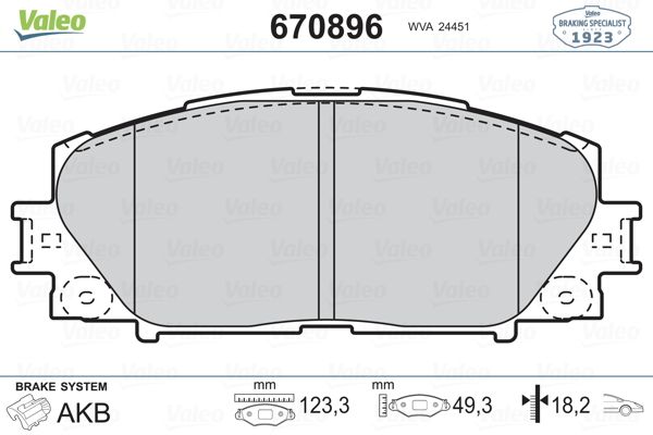 VALEO 670896 | Fren Balata Ön 06-Yaris