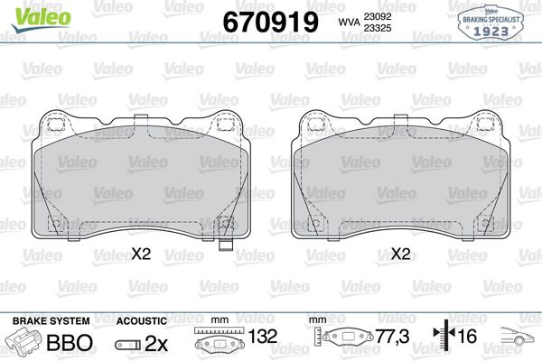 VALEO 670919 | Fren Balata Ön 04-Lancer-Impreza 2.0 16V 265Hp