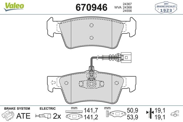 VALEO 670946 | Fren Balata Arka 03-Touareg