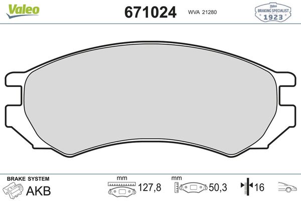 VALEO 671024 | Fren Balatası Ön-Nissan Primera-P11 90-96 1.6 Saturn Sc 91-97