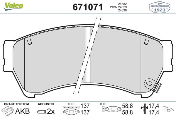VALEO 671071 | Fren Balata Ön 09-Ma.6 1.8-2.0-2.2
