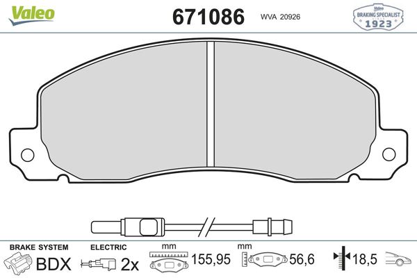 VALEO 671086 | Fren Balatası Ön Opel Arena Renault Traffic