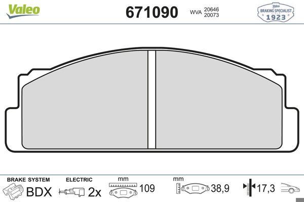 VALEO 671090 | Fren Balatası Ön-Fiat 127 71-86 Mırafıorı 74-84 Campagnola 79-86