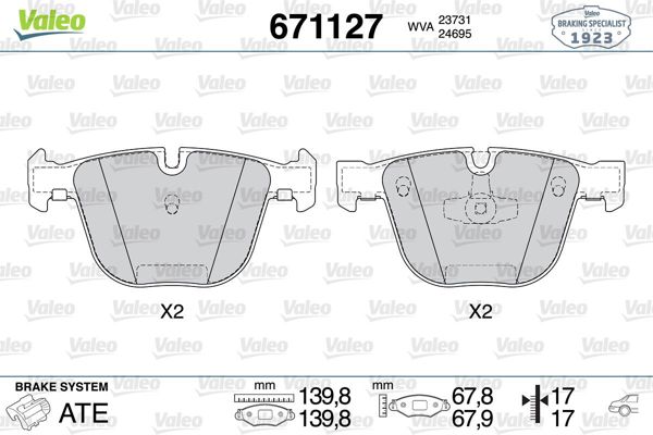 VALEO 671127 | Fren Balatası Arka BMW F01-F02-F07