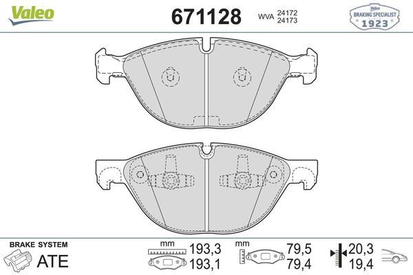 VALEO 671128 | Fren Balata Ön 08-X5.E70-X6.E71 3.0-3.5 Çift Piston