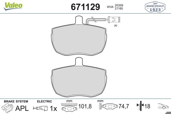 VALEO 671129 | Fren Balatası Ön Ford Transit 2.5-P100