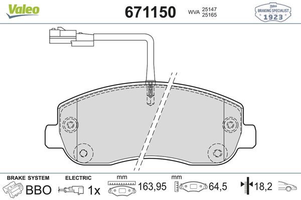 VALEO 671150 | Fren Balatası Ön Master III