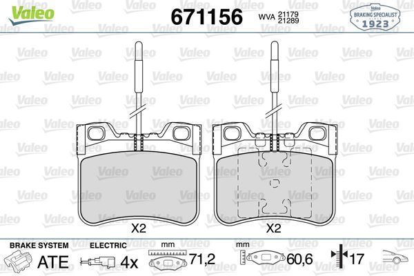 VALEO 671156 | Fren Balatası Ön Citroen Ax 98