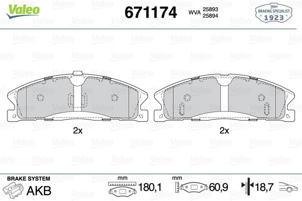 VALEO 671174 | Fren Balatası Ön Ford Explorer 3.5 11 -