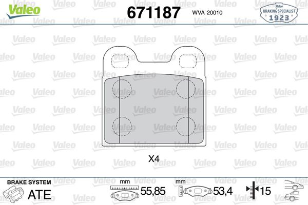 VALEO 671187 | Fren Balatası Ön Arka Wva 21050 Opel Vectra B Omega A Saab