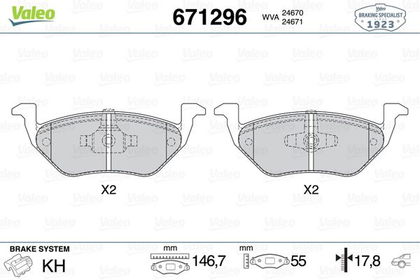 VALEO 671296 | Fren Balatası Arka-Mazda Trıbute 03-08 Ford Maverick 01-07