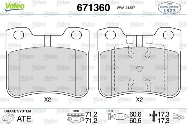 VALEO 671360 | Fren Balatası Ön Wva 20203 Peugeot 106 Citroen Saxo 1.4 1.5D