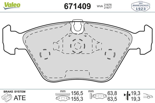 VALEO 671409 | Fren Balata Ön 95-97 BMW 5S-E39 2.0-2.5