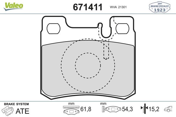 VALEO 671411 | Fren Balatası Arka Mercedes W202 Asr