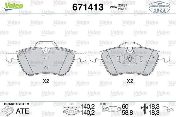 VALEO 671413 | Fren Balatası Ön Mini R50 R52 R53