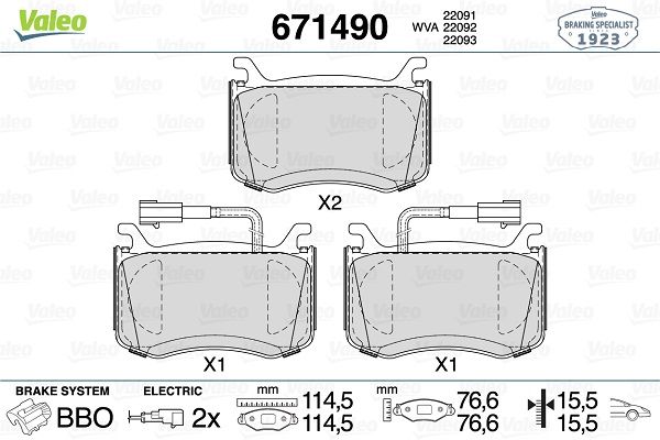 VALEO 671490 | Fren Balatası Ön Alfa Romeo Guılıa