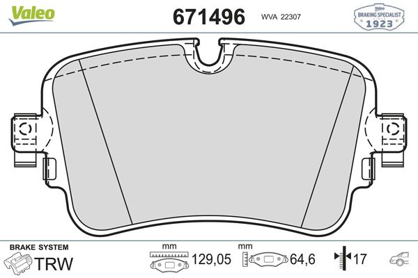 VALEO 671496 | Fren Balatası Arka 16-Aı.Q7-A8-Superb