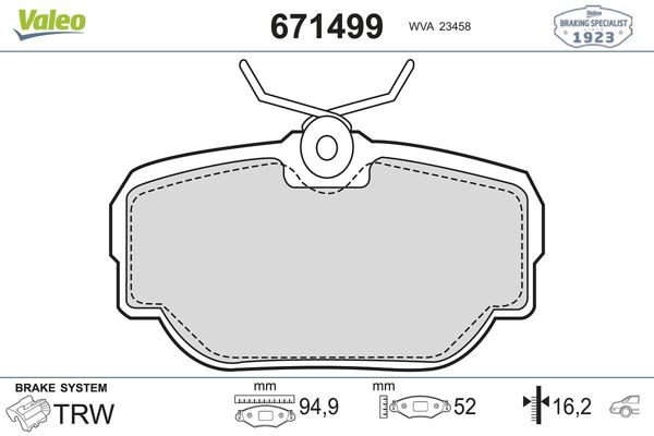 VALEO 671499 | Fren Balata Arka 95-02 Range Rover-Discovery