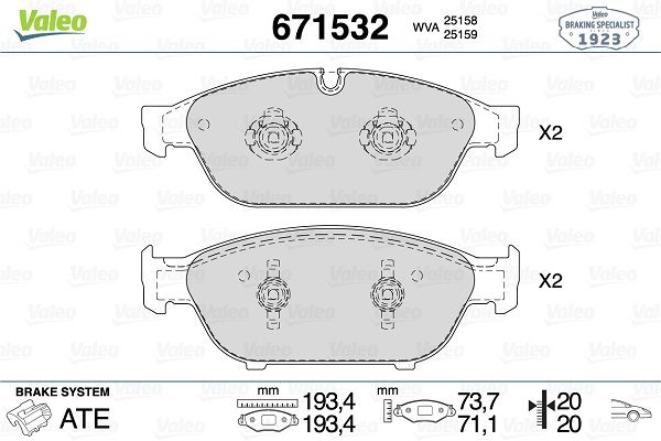 VALEO 671532 | Fren Balata Ön 11-Aı.A6