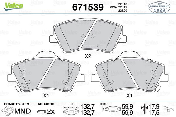 VALEO 671539 | Fren Balata Ön 16-Elantra