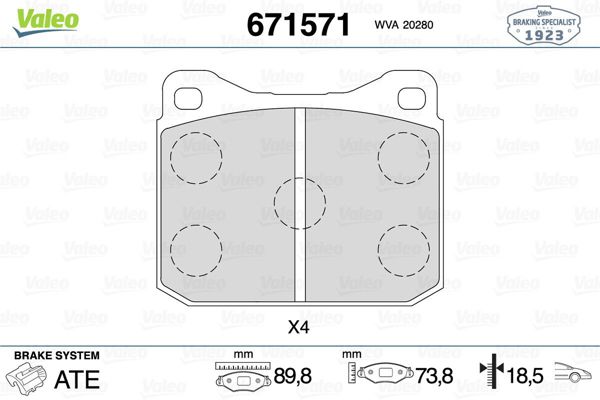 VALEO 671571 | Fren Balatası Ön Volkswagen: Lt 75-92