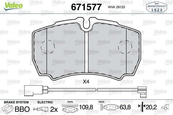 VALEO 671577 | Fren Balata Arka 07-Transit 2.4Tdci