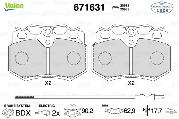 VALEO 671631 | Fren Balatası Ön Citroen: C15 Ax 1.4 1.8D