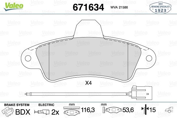 VALEO 671634 | Fren Balatası Arka Ford Mondeo 96-00