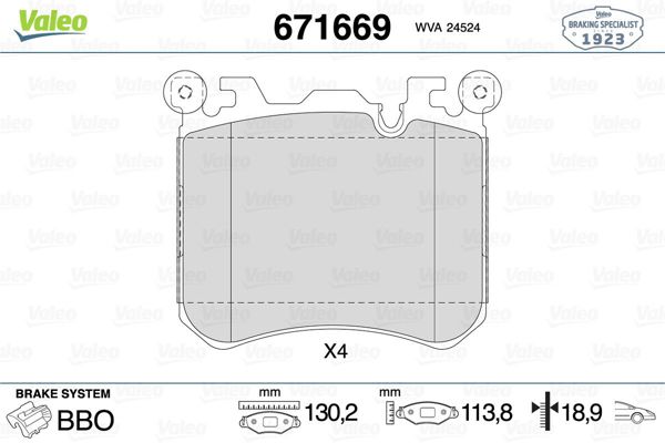 VALEO 671669 | Fren Balatası Ön BMW X5 M E70 09-X6 M E71 09 -