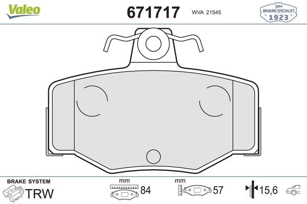 VALEO 671717 | Fren Balatası Arka Nissan Primera P11 96-02 Almera 00-/