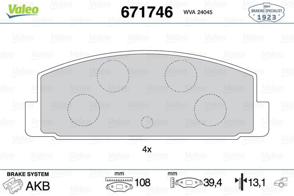 VALEO 671746 | Fren Balata Arka 98-Ma.626 03-Ma.6