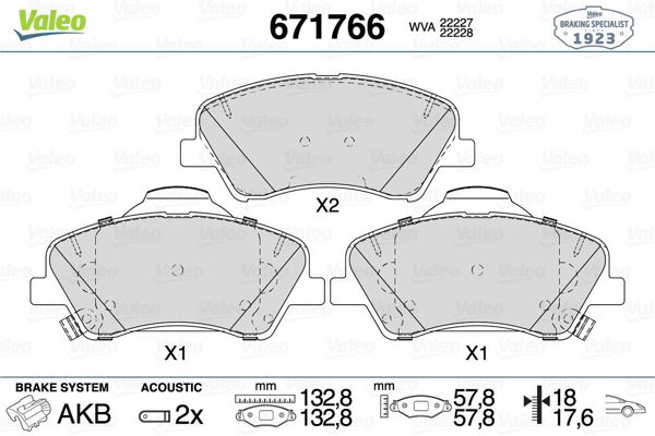 VALEO 671766 | Balata Fren Ön-(Kia: Rio IV 2017 -)