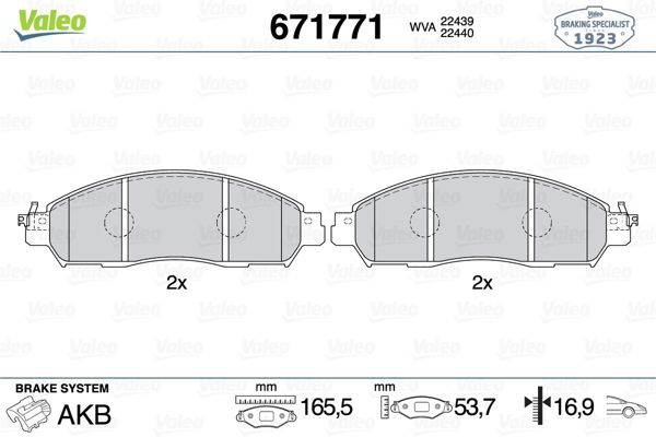VALEO 671771 | Fren Balata Ön 15-Navara