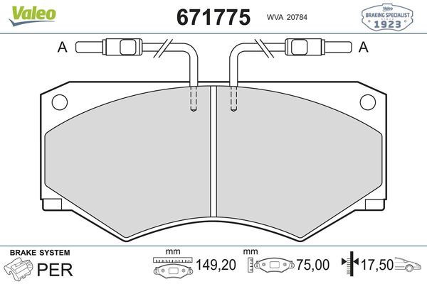 VALEO 671775 | Fren Balatası Ön Wva 20784 Mercedes: Sprinter Iveco: Daily- 99
