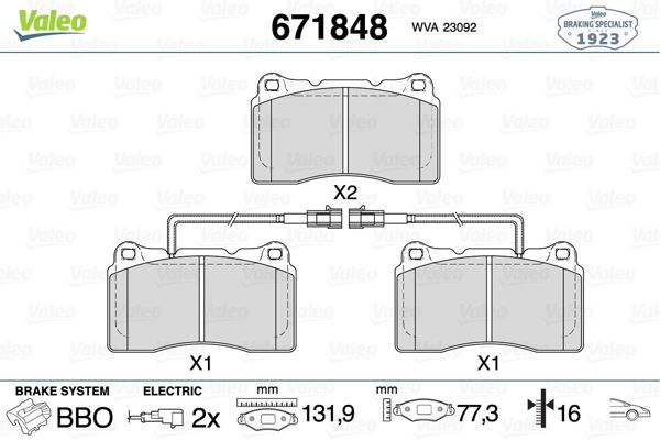 VALEO 671848 | Fren Balata Ön 10-Giulietta