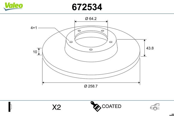 VALEO 672534 | Fren Diski Coated Mini Cooper