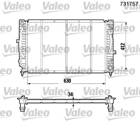 VALEO 731757 | Su Radyatörü-Yağ Sogutuculu Otomatik (VW Passat 97-05 Audi A4 95-01 A6 98-05)