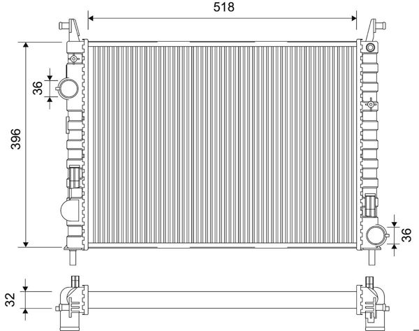 VALEO 735297 | Radyatör (Fiat Albea 1.3 JTD 02 -)