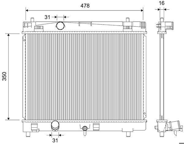VALEO 735445 | Radyatör 06-Yaris 1.0-1.3Vvt-İ
