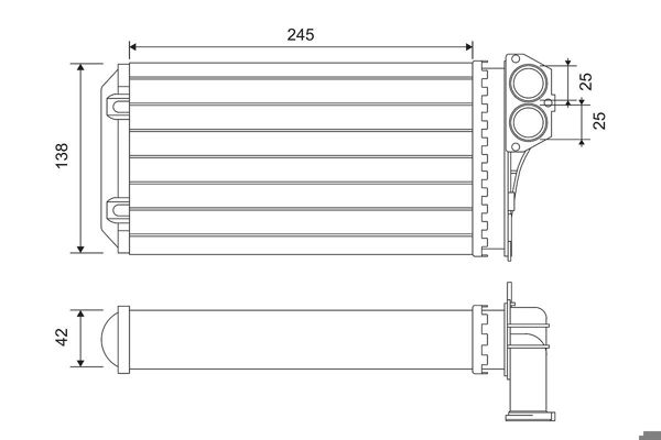 VALEO 812221 | Kalorifer Radyatörü 98-Pt.206 + Ac