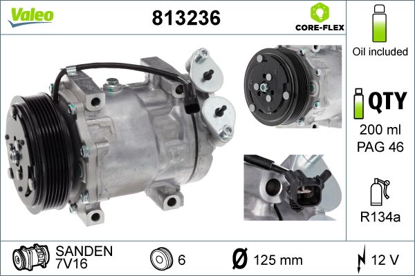 VALEO 813236 | Klima Kompresörü 04-Focus.II-Cmax 1.6Tdci
