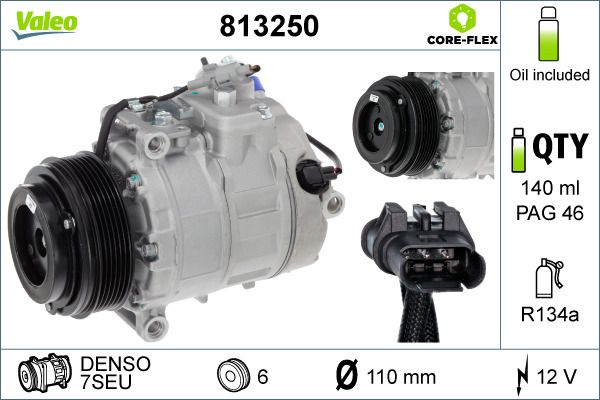 VALEO 813250 | Klima Kompresörü (BMW E 60 / 84 / 87 / 90 N52 / N53)