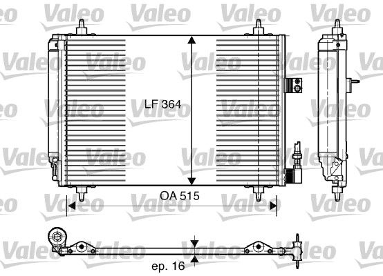 VALEO 814066 | Kondenser (Opel Corsa C 1.0-1.2-1.4-Combo 1.4-1.6 Tigra 01 / 04 /)