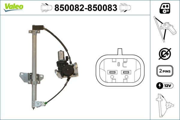 VALEO 850082 | Cam Krıkosu Ön Sol-(Nissan Almera 00 / Elektırıklı Tip-Motorlu)