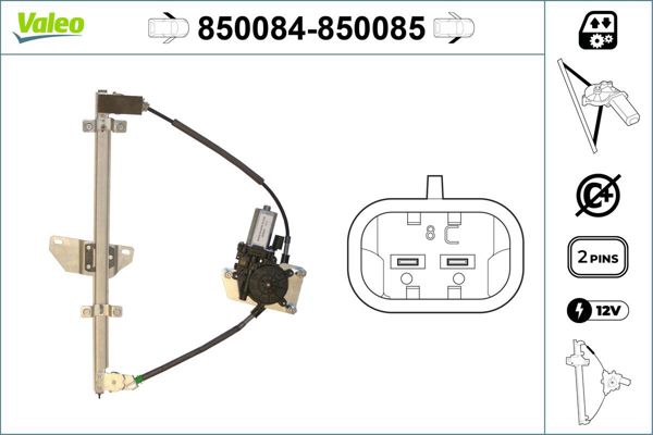 VALEO 850084 | Cam Mekanızsı Ön Sol (Nissan Almera 1.5 1.8 1.5 DCI 02 -)