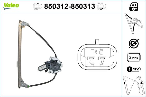 VALEO 850312 | Cam Mekanizması Ön Sol (Peugeot 405)