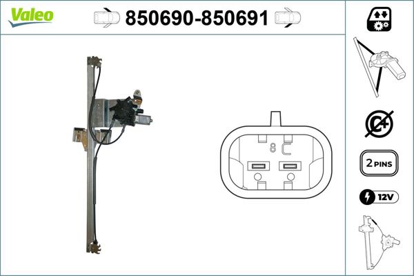 VALEO 850690 | Cam Kaldırma Mek.Spr 906 / Crafter Sol Motorlu