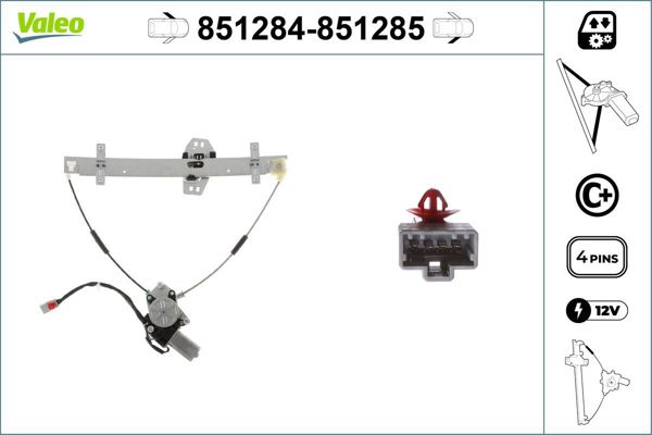 VALEO 851284 | Cam Mekanizması Ön Sol (Honda Civic VII 01-05)