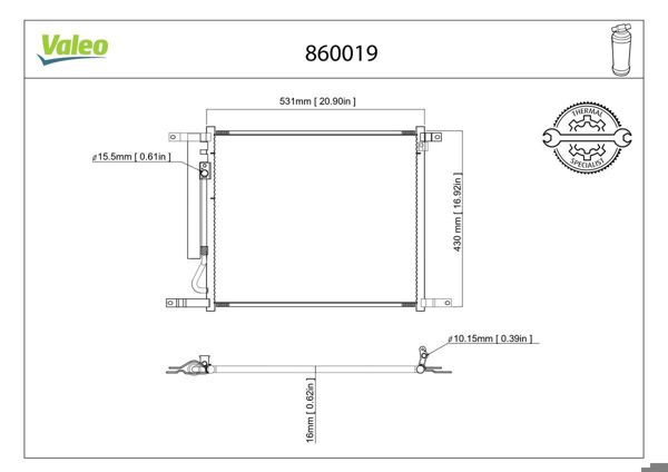 VALEO 860019 | Klima Radyatörü
